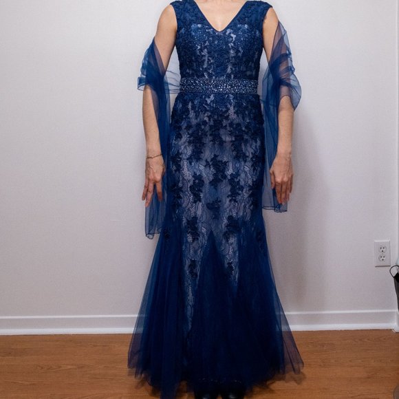 Montage by Mon Chéri navy blue dress - Picture 5 of 7